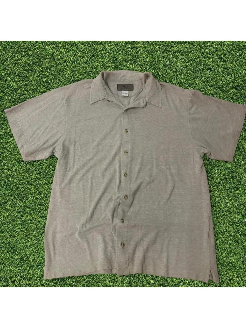 Vintage Geoffrey Beene Grey Polo Shirt — Size L (27)